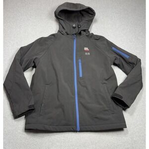 Kemimoto Heated Soft Shell Jacket Mens Medium Hooded Motorcycle Outdoor Black